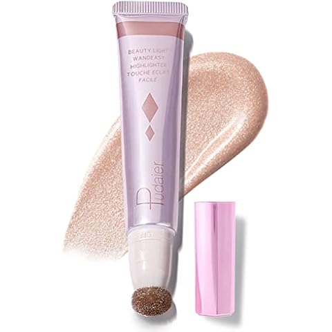 Highlighter Makeup, Liquid Highlighter Beauty Wand, Long Lasting Blendable Highlighter Stick Makeup with Cushion Applicator, 06, 0.68 Fl Oz Cover
