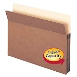 1 3/4" Accordion Expansion Pocket, Straight Tab, Ltr, Manila/Redrope, 25/Box
