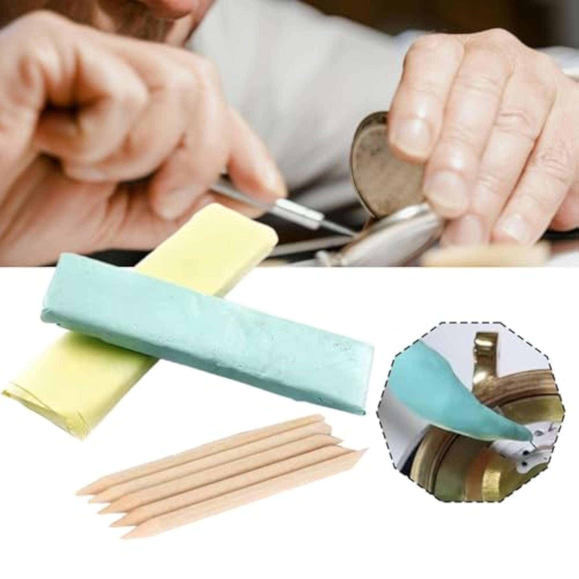 Watch Cleaning Clay Cleaner with Wooden Stick for Watchmaking