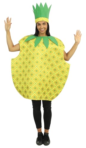 Costume ananas adulte unisexe léger en polyester pour fêtes à thème