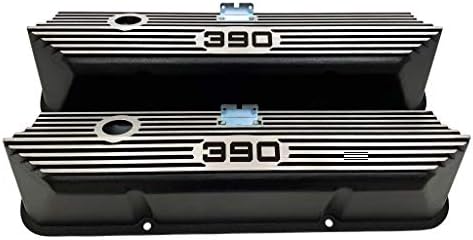Compatible with Ford FE 390 Tall Black Die-Cast Aluminum Valve Covers