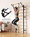 Cofiyard Swedish Ladder Wall Gym, Wooden Wall-Mounted Stall Bars with Pull-up Bar & Exercise Straps & Dip Bars, Stretching Ladder Full Body Home Gym Adults New