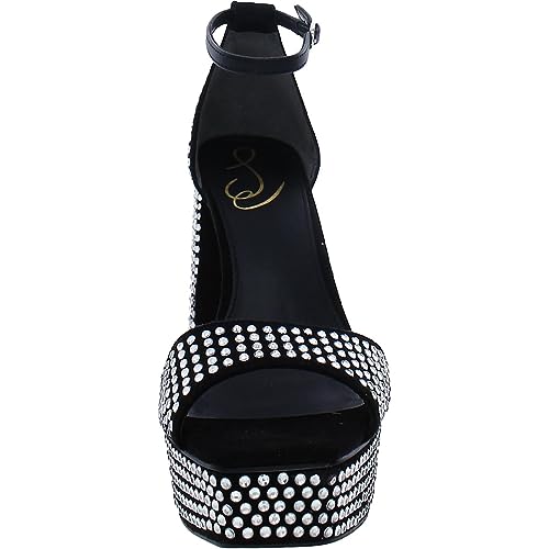 Sam Edelman Nellie Black Glitz Block Heel Ankle Strap Open Toe Heeled Sandals4