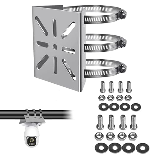 Masthalterung,Universal Vertikale Stangenhalterung Mit 3 Verstellbaren Klemmen&Schrauben,Halterungen Für Überwachungskameras,Bühnenleuchten,Sonnenkollektoren,CCTV Kameras Outdoor