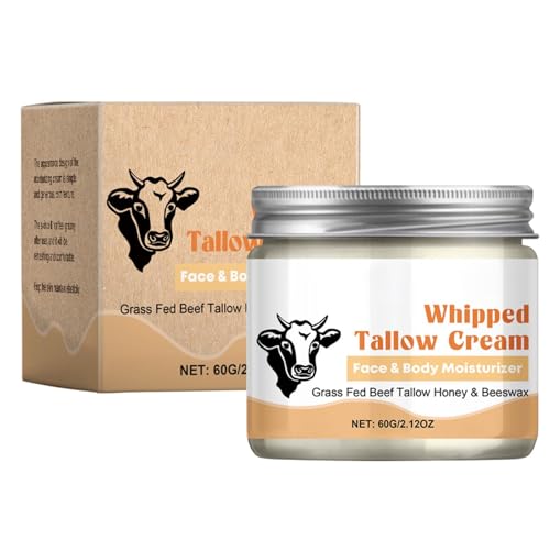 Crema De Sebo, Cuidado De La Piel Con Sebo De Res, Bálsamo Para Rostro Y Cuerpo, Con Fórmula Totalmente Natural, Hidratación Profunda Y Reparación Barrera Cutánea, 60 G, Para Todo Tipo De Piel