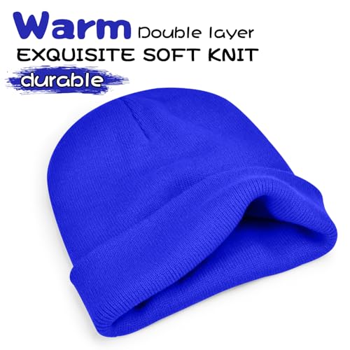 Image of ZOORON Beanie for Men Women Warm Winter Hat Unisex Soft Knit Cuffed Beanie