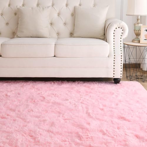 Image of 2x5 feet Soft Runner Rug for Living Room and Bedroom, Modern Indoor Floor Carpet with Non-Slip Backing, Comfortable Decorative Home Decor Rug, Easy Clean & Durable- (Pink, Rectangular)