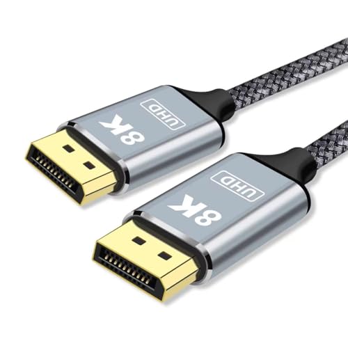 8K Displayport ケーブル 2M 1.4 規格 ゲーミング ディスプレイ ポート ケーブル 240hz対応 8K@60HZ 4K@144Hz 32.4Gbps HDR HDCP2.2 映像・音声同期出力 ナイロン編み DP ケーブル 1.4 規格 PC テレビ PS4 ASUS Dell Acer ノートパソコン 対応