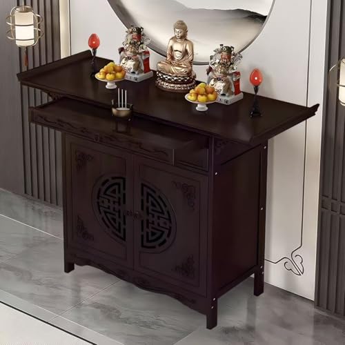 WCYTIE Bamboo Altar Table for Home Buddha Altar Shelf Shrine