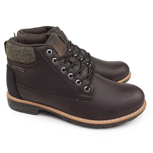[エドウィン] 防水 ワークブーツ メンズ EDM-9400N アウトドアブーツ 防滑 ダークブラウン 25.5cm