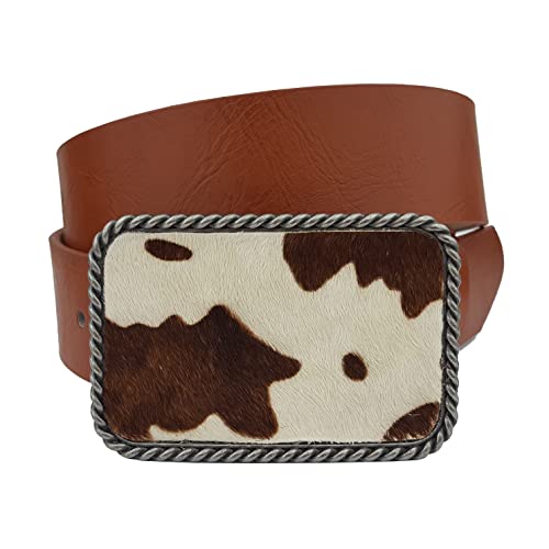 Hair Inlay Rope Edge Pewter Buckle belt