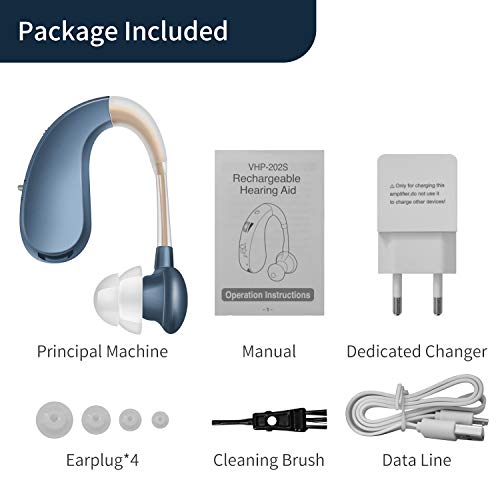 LAIWEN Hearing Amplifier Aid Rechargeable for Adults Feedback Canceling Sound Amplifier for Men Women PSAP
