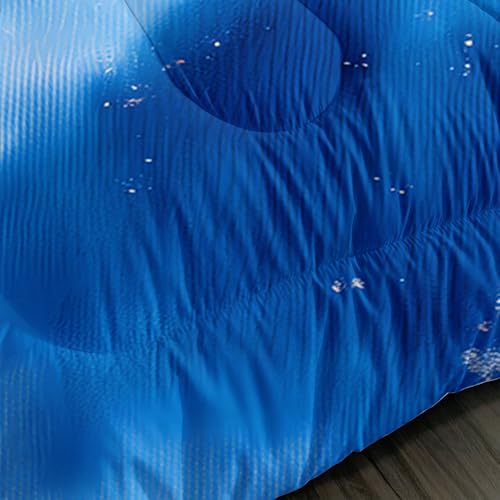 Image of AILONEN Tie Dye Comforter Queen Size with 2 Pillowcases,Blue and White Swirl Bedding Set 3Pcs,Tie-Dye Spiral Quilt Set for All Season,Ultra Soft Lightweight Microfiber
