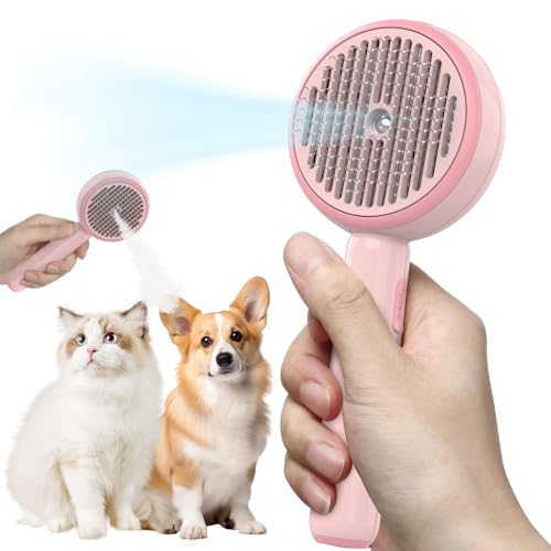 Hatolove Cepillo de Vapor para Gatos, 3 en 1 Steamy Brush para Masaje y Aseo de Trenzado y Pelo Despeinado