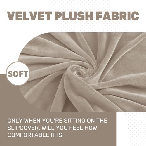 Housses de canapé extensible extra large en velours kaki premium