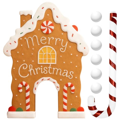 室内 ゴルフ ゲーム | 携帯用 面白い クリスマス おもちゃ - ホリデー ジンジャーブレッド ゴルフセット パーティゲーム | 家族と大人、ティーン、子供のための交流娯楽パーティー屋外イベント