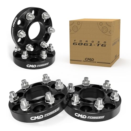CMO 25mm (1") 6x127 Wheel Spacers 78.1mm Hubcentric M12x1.5 Studs 2PCS | 6061-T6 Forged, 10.9 Grade Stud, For Chevy Trailblazer 2002-2009, SSR 2004-2006, GMC Envoy 2003-2009 Modify Stud May