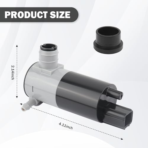 Windshield Washer Pump Replacement OEM#05103452AA,55077241AB with Grommet,Windshield Wiper Pump Compatible with Chrysler Dodge Ford Jeep Mercury,Standard Windshield Washer Fluid Pump(for Ford)