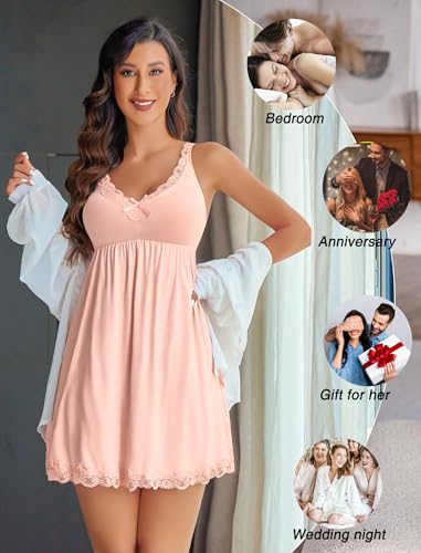 Image of Avidlove Women Sexy Sleepwear Lace Chemise Nightgown Full Slip Babydoll Sleepwear