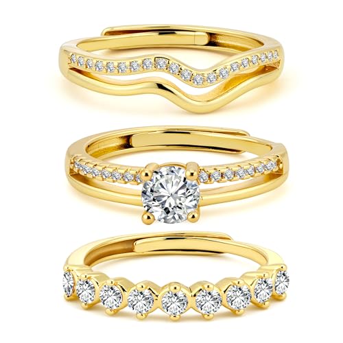 ALEXCRAFT Rings Women Gold Adjustable Rings For Women Gold W