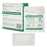 HansaGT Medical Steril Wundpflaster 10cm x 8cm, Steriler Wundverband für sensible Haut, Sensitiv & Selbstklebend Schützt bei Schnittwunden Kratzern zur äußeren Einzeln verpackt 25 Stück