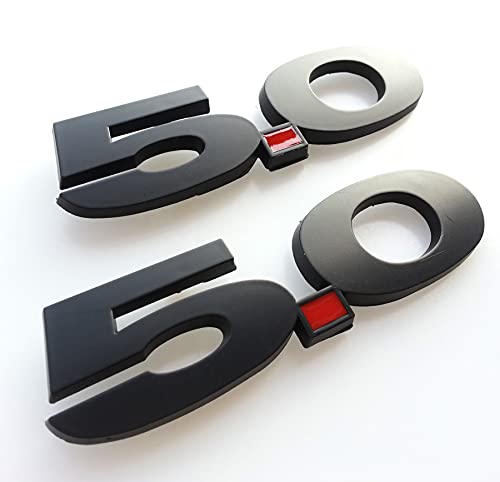 2 Pieces(Pair) 5.0 Liter Door Fender Side Emblem Badge Plate for Ford Mustang F150 GT - Matte Black