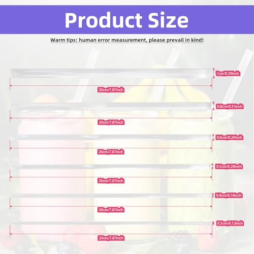 Image of 30 Pcs 8 Inch Acrylic Clear Rods Kit, 6 Sizes Clear Acrylic Dowel Rods | Transparent acrylic solid rods in multiple diameters, ideal accessories for model building, handmade crafts