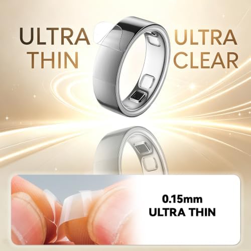 VANEST 5 Pack Ultra-Thin Clear Covers Compatible with Oura Ring Gen 5, Invisible Transparent Smart Ring Protectors Anti-Scratch Smart Rings Accessories Protective Film (Size 6) - 2