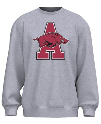Venley NCAA Officially Licensed Apparel Razorbacks Hogs University of Arkansas Icon Unisex Sweatshirt Arkansas02S Gray Large