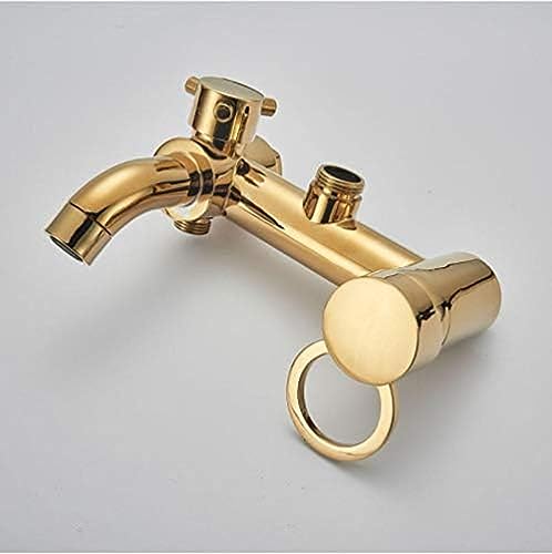 Ensemble de douche doré avec mitigeur cascade et douchette 3 voies - 8