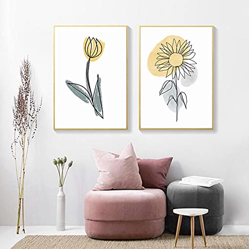 Toile murale fleur rose dsdsgog 50x70cm affiche abstraite sans cadre