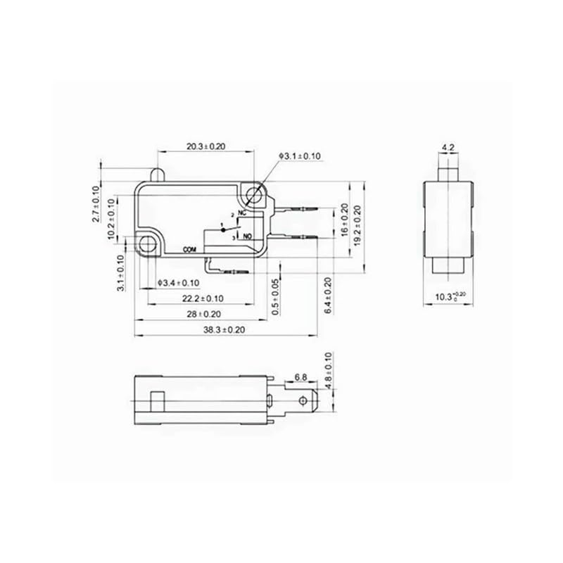 V-15-1C25 lote de 10 microinterruptores grandes con plata 5