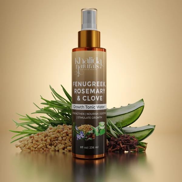 Spray para el crecimiento del cabello con alholva, romero, clavo, aloe vera. Bloqueador DHT. Promueve el crecimiento del cabello, 8 onzas líquidas