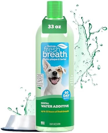 TropiClean Fresh Breath Water Additive for Dogs, Dog Breath F...