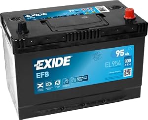 EXIDE EL954 EFB Autobatterie/Starterbatterie 95Ah 12V 800A EFB DIN/ISO D31 ersetzt Batterie 88Ah 90Ah 92Ah Kompatibel mit BMW 5 Limousine E60, HYUNDAI Tucson TL, TLE, MAZDA CX-5 KE, GH, KIA