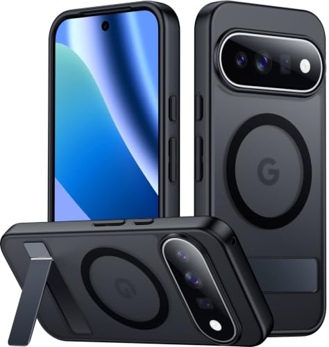Image of SPIDERCASE Magnetic for Google Pixel 11 Pro XL Case,Built-in Stand,Black | [3 Stand Ways] Invisible Kickstand|Translucent Matte|Drop Protection| Shockproof Slim Case
