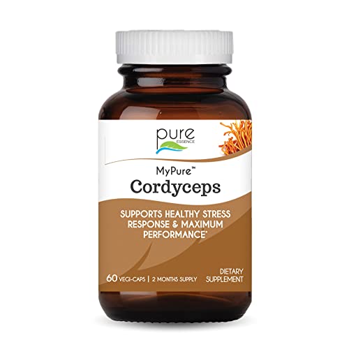 Pure Essence Labs MyPure Cordyceps - Organic Mushroom Supplement - 100% Real Mushroom Extract - Best for Immune Support, Stress Relief, Build Energy for Adult Men and Women (60 Capsules) Pure Essence Labs MyPure Cordyceps - Organic Mushroom Supplement - 100% Real Mushroom Extract - Best for Immune Support, Stress Relief, Build Energy for Adult Men and Women (60 Capsules)