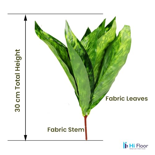 Image of Enhance Your Space with Artificial Green Plant Long Leaf Decor Foliage for Stunning Interiors Decorative Items for Home;Office; Room; Living Room; Table; (Without Vase)