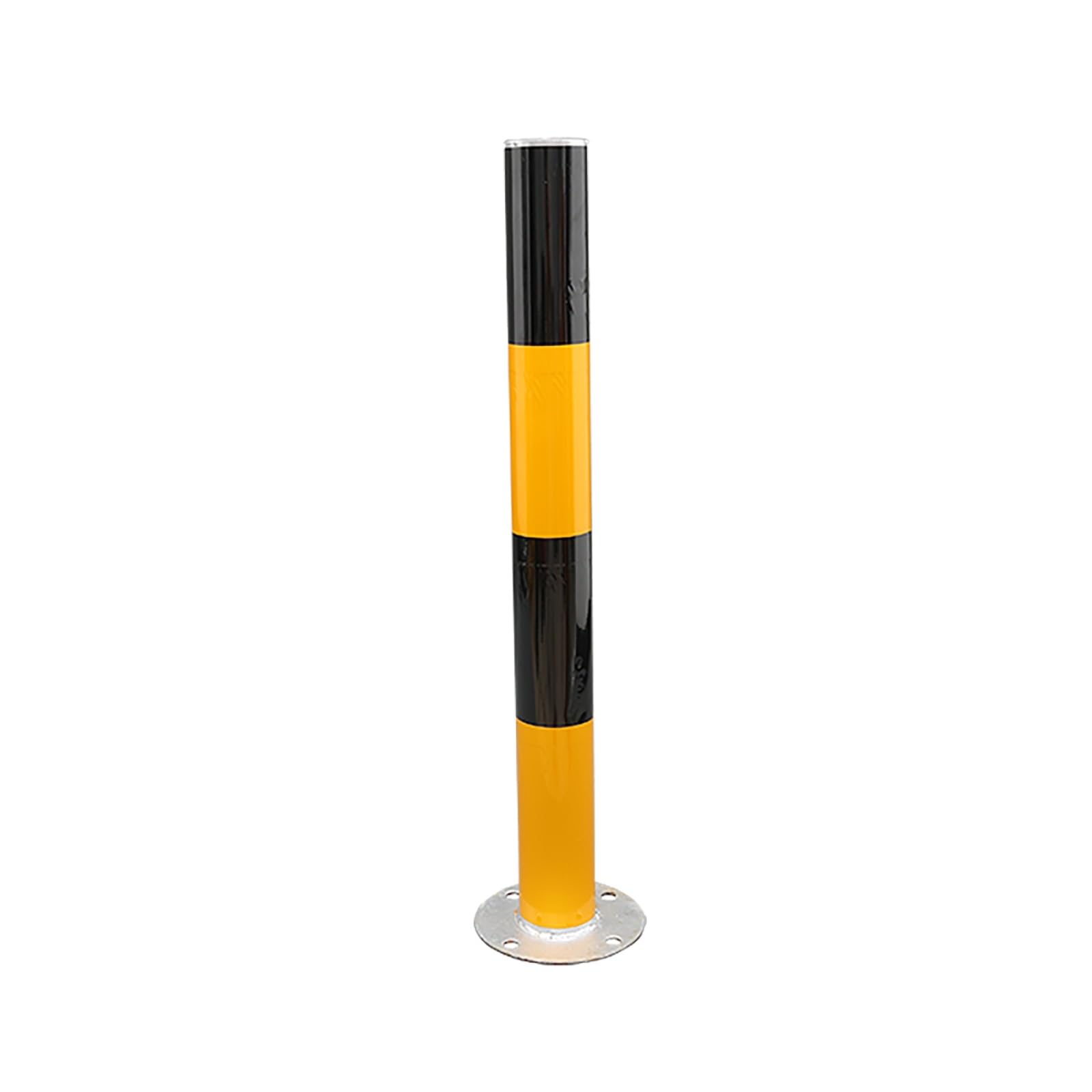 SGKOMN High Visibility Metal Safety Bollards - 8PCS Reflective Traffic Barriers, Durable Post Barrier for Driveways, Parking Lots, Sensitive Areas, 1pcs-Yellow-600mm/23.6in