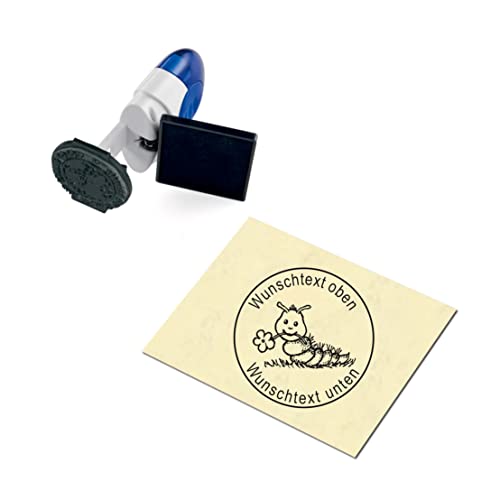 Geocachingstämpel söt RAUPE – med personligt namn – Ø 24 mm