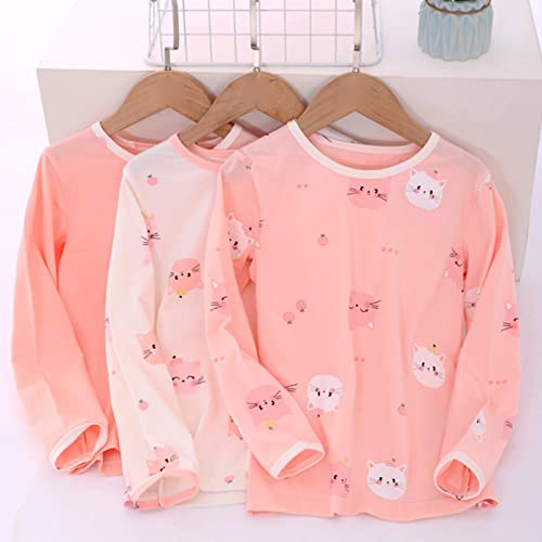 Girls Cute Cotton 𝐏ajamas Long Sleeve 𝐏a𝐣ama Set Snu𝐠 Fit 𝐒leepwear for Kids Toddler Cartoon 𝗟oungewear Outfits3