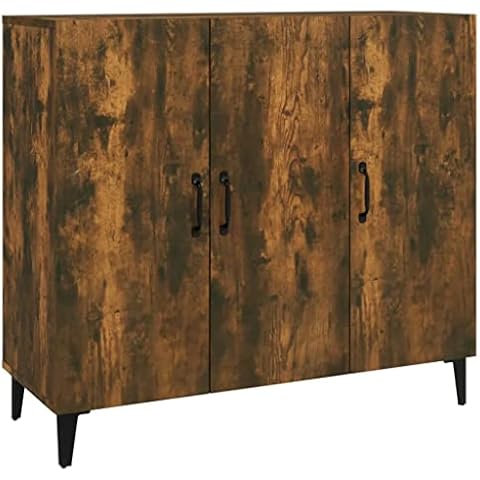 vidaXL Sideboard Kommode Anrichte Schrank Beistellschrank Mehrzweckschrank Standschrank Wohnzimmer Flur Räuchereiche 90x34x80cm Holzwerkstoff Cover