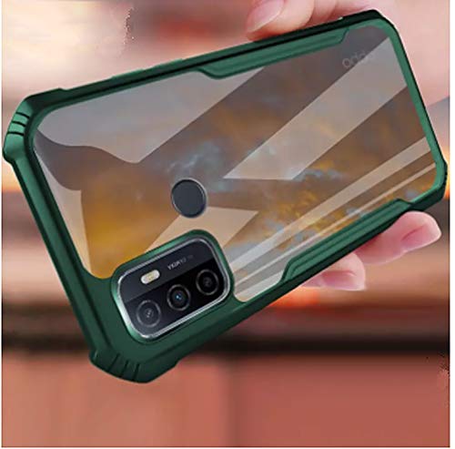 Image of A rtistque Clear Back Cover Case for Oppo A53 / Oppo A33 Hybrid Transparent Shockproof Armor - Green
