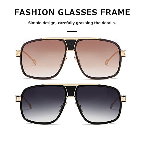 AEVOGUE Men's Oversized Shield Sunglasses, Retro Alloy Aviator AE0336 by AEVOGUE - Used condition - Image 5