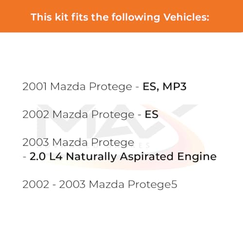Image of Max Advanced Brakes Front & Rear Brake Kit Compatible With 2001 2002 2003 Mazda Protege Protege5 Replacement Premium OE Disc Brake Rotors and Ceramic Brake Pads