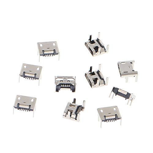 SUCHUANGUANG 10 pièces Micro USB Type B 5 Broches Femelle connecteur SMD 4 Pattes 90 degrés Prise Femelle