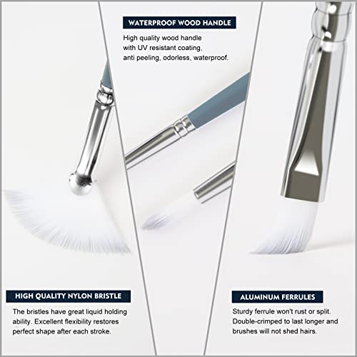 Conda Artist Paint Brush Set- 27 Pcs Painting Brushes Set Include 24 Different Shape Brushes, Mixing Knife, 1 Foam Brush With Canvas Roll For Acrylic, Watercolor, Gouache, Oil, Paint By Number #TOP1