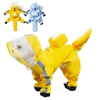 PupMist Small Dog Raincoat with Legs, Ideal for Teddy Bears, Waterproof Full Coverage with Mini Backpack, Reflective Hoodie and Detachable Tail (Yellow, Small(Suggest Weight 3.3-5.5lb))
