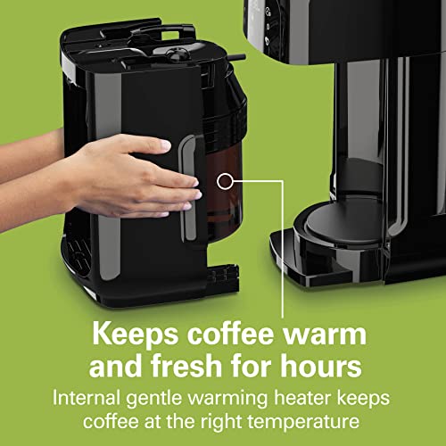 Image of Hamilton Beach 47600 One Press Dispensing Coffee Makers, 12 Cups, Black