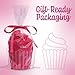Bring Me Wine Fuzzy Pink Socks - Novelty Cupcake Packaging for Her...